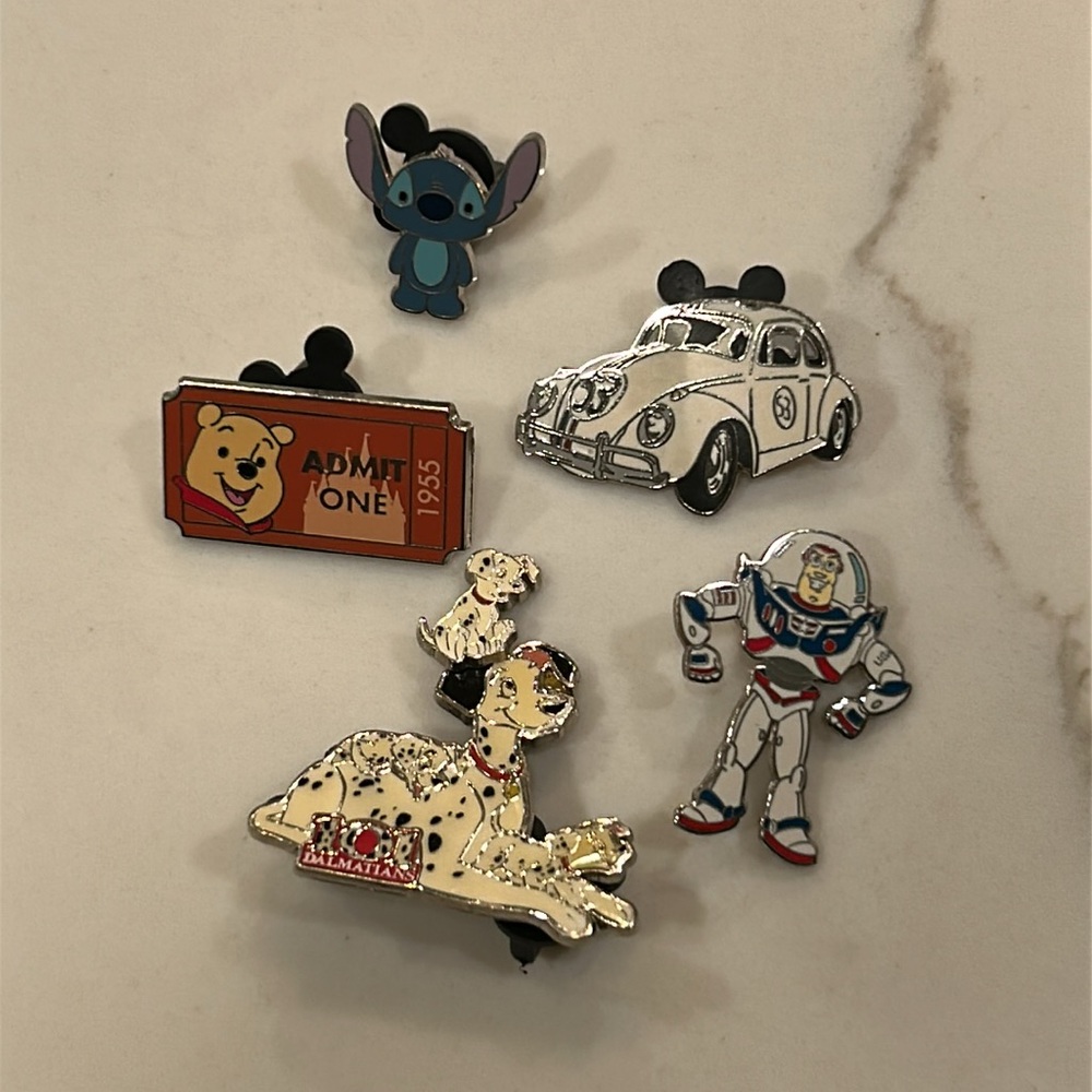 Disney Red and Blue Toy Pin Collection